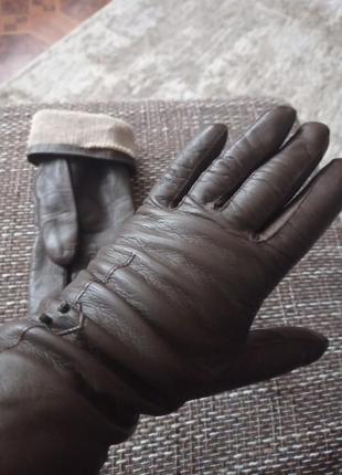 Женские стильные кожаные перчатки5 фото