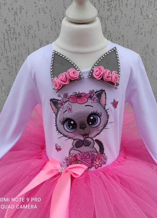 Костюм киці плаття киці наряд кошечки розовая фатиновая юбка3 фото