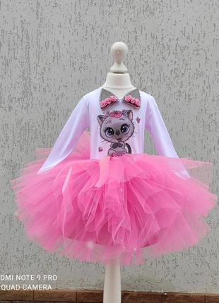 Костюм киці плаття киці наряд кошечки розовая фатиновая юбка2 фото