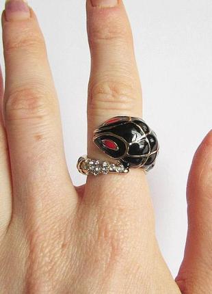 🏵️красиве кільце змія в стразах, 17 р, нове! арт. 2010