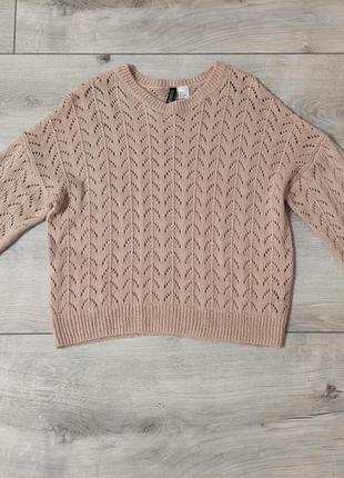 Оригинальный ажурный свитер оверсайз h&m2 фото