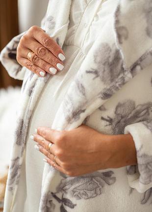 Халат махровий для вагітних і годуючих халат теплий махра8 фото