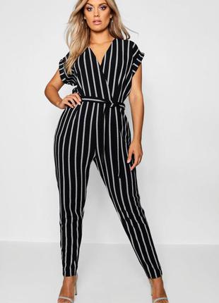 Модний комбінезон в полоску boohoo plus size xxl xxxl
