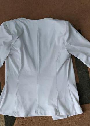 Кардиган пиджак жакет м размер с косуха накидка белая2 фото