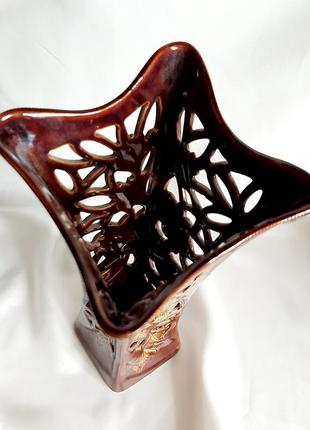 Ваза керамическая ажурная майолика керамика