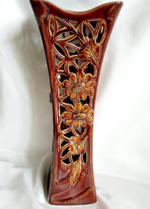 Ваза керамическая ажурная майолика керамика