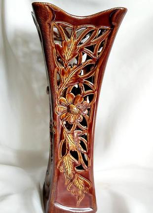 Ваза керамическая ажурная майолика керамика