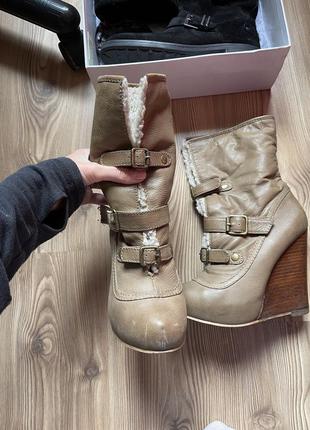 Утеплённые кожаные ботинки betsey johnson3 фото