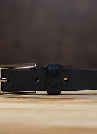 Жіночий шкіряний ремінь темно-синій якісний італійська натуральна шкіра