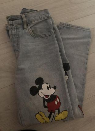 Женские фирменные джинсы levi’s микки маус1 фото