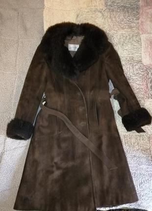 Женское замшевое пальто