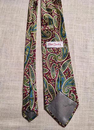 Краватка шовкова різнокольорова з принтом турецький огірок pierre cardin1 фото