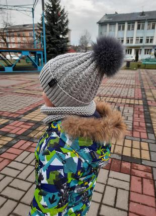 Шапка хомут ручна робота меринос преміум якості