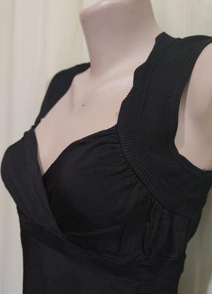 Бандажное платье футляр черного цвета3 фото