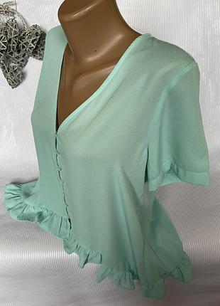Ніжна шикарна блуза бірюза