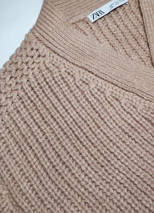 Укороченный вязаный кардиган с поясом 🔥zara🔥 кофта пуловер свитер кардиган на запах8 фото