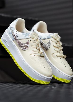 😍💛nike air force 1 sage💛😍кросівки жіночі найк, кросівки найк жіночі на трвстій підошві