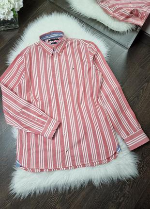 Рубашка в полоску хлопковая с длинным рукавом