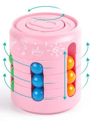 Головоломка банка cans spinner cube розового цвета