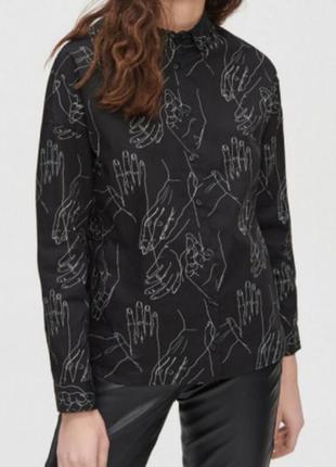 Рубашка с принтом руки cropp оверсайз oversize