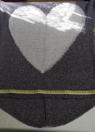 Серая блестящая кофта большое белое сердце возможен обмен