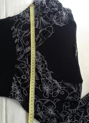 Длинная блуза чёрная с белыми цветами вощможен обмен4 фото