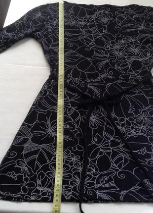 Длинная блуза чёрная с белыми цветами вощможен обмен6 фото