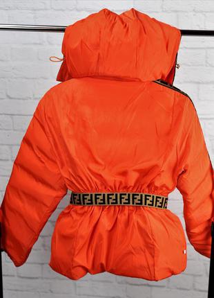 Куртка теплая двухсторонняя премиум качества в стиле фенди ❣️4 фото