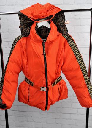 Куртка теплая двухсторонняя премиум качества в стиле фенди ❣️3 фото