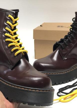 Жіночі демі черевики. dr martens jadon bordo. натуральна матова шкіра.