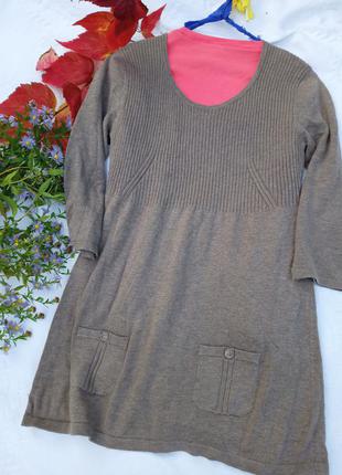 Тепленькое платье-туника с карманами,44-52разм.2 фото