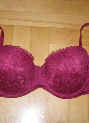 Сливово-вишневый лифчик  hunkemöller, 75 с