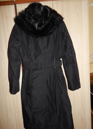 Теплое пальто с капюшоном из нутрии на кролике2 фото