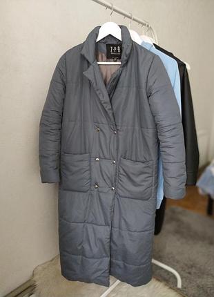 Стеганная длинная куртка пуховик пальто на синтепоне zpb