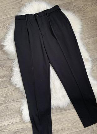 Zara черные текстурные брюки штаны с боковыми карманами2 фото