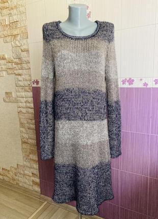 Теплое вязаное итальянское платье длинный свитер1 фото