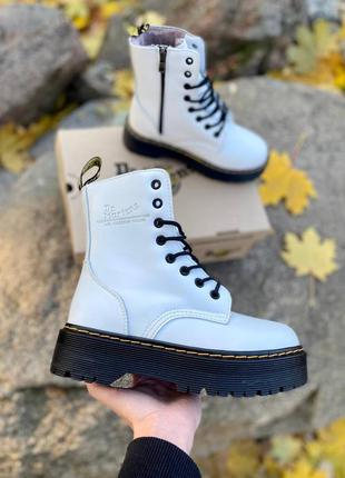 Ботинки женские доктор мартенс dr. martens jadon white black