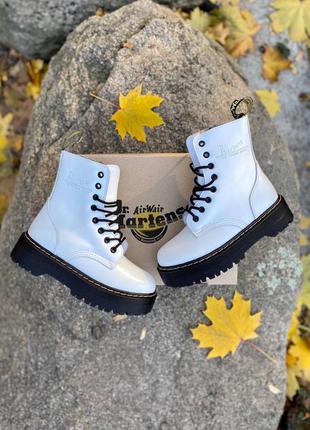 Черевики жіночі доктор мартенс dr. martens jadon white black5 фото