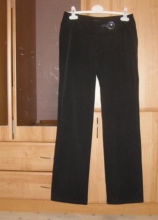 Черные прямые утепленные зимние брюки для стройной девушки, xs-s3 фото