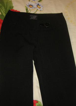 Черные прямые утепленные зимние брюки для стройной девушки, xs-s6 фото