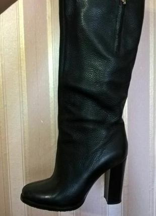 Кожаные демисезонные сапоги