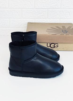 Мужские зимние мини угги низенькие угг ugg mini кожа