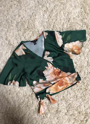 Блузка с коротким рукавом на запахом от new look