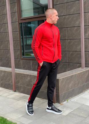 Чоловічий спортивний костюм adidas, туреччина, червоний3 фото