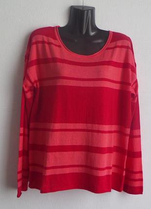 Жіночий джемпер blue motion,червоний,рожевий,у смужку, кофта, кофточка на весну, кофтинка,стильний, пуловер, світер,вільний,прямий,смужка,