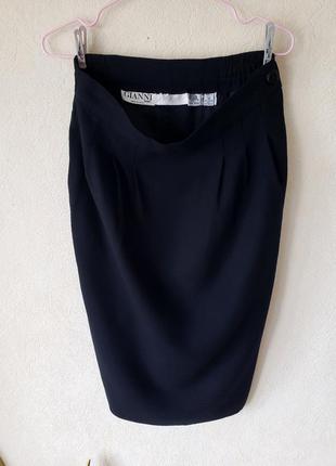 Шерстяная (100 % pure wool) винтажная  миди юбка карандаш с карманами gianni4 фото