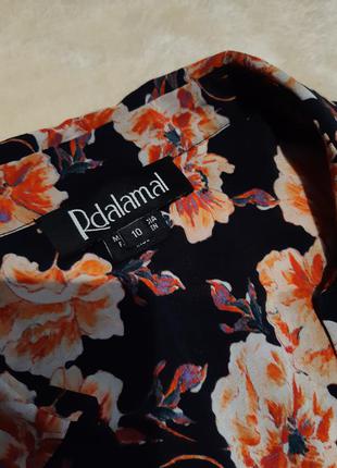 Шёлковая свободная рубашка в цветы принт v-образный вырез длинный рукав rdalaman р.10/124 фото