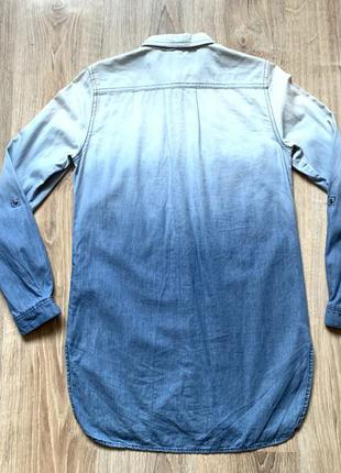 Женская хлопковая рубашка reserved туника удлиненная с градиентом2 фото