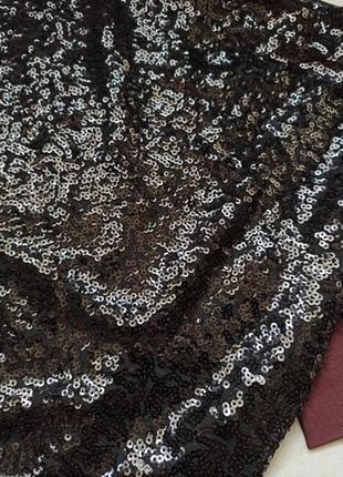 Мини-юбка h&m чёрная, в блестящую пайетку3 фото