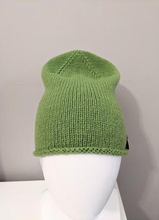 Зелена шапка, біні. меринос.1 фото